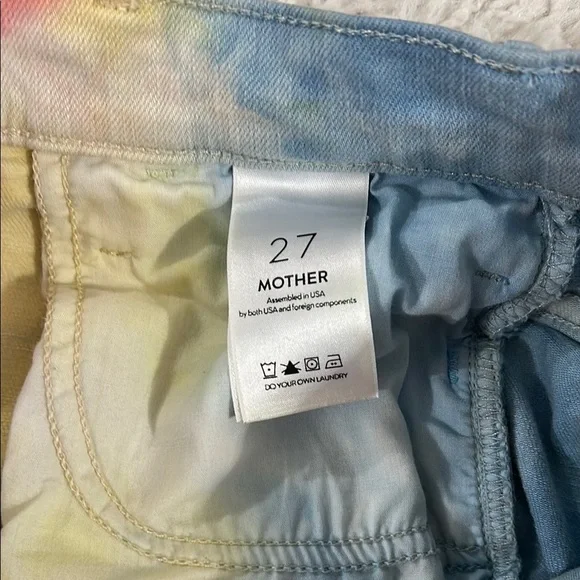 Mother The Hustler Ankle Fray Tie Dye Jeans Mystical AF Size 27 - Picture 16 of 16